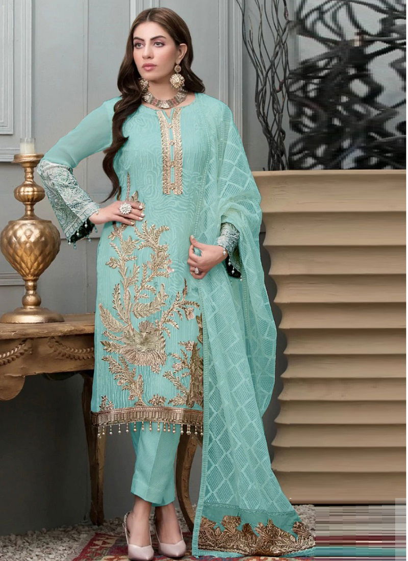 Kf 137 Embroidered Fancy Festive Wear Wholesale Pakistani Salwar Suits  Catalog
